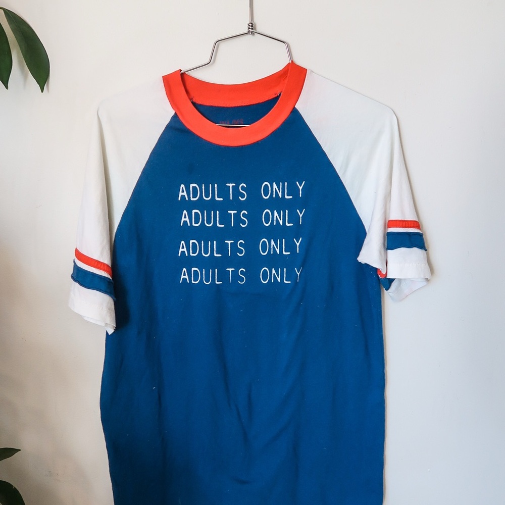 Blue and White Graphic Tee